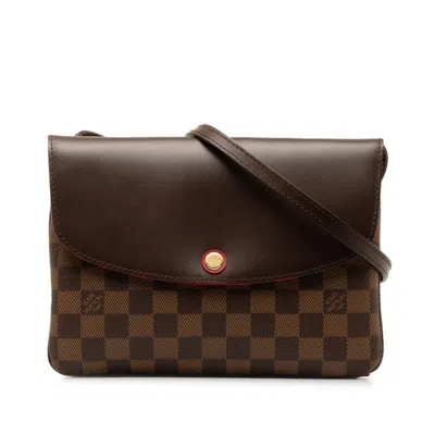 Pre-owned Louis Vuitton Twice Brown Canvas Shoulder Bag ()
