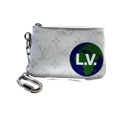 Pre-owned Louis Vuitton Zippy Coin Purse White Canvas Wallet  ()