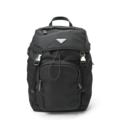 Prada Re-nylon Black Synthetic Backpack Bag () In Burgundy