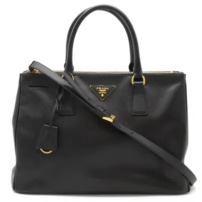 Prada Saffiano Black Leather Tote Bag ()