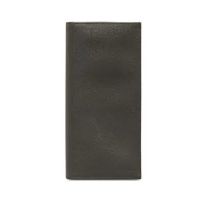 Prada Saffiano Grey Leather Wallet  ()