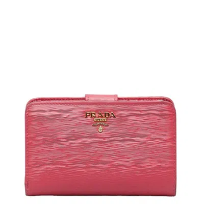 Prada Saffiano Pink Leather Wallet  ()