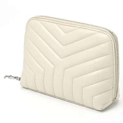 Saint Laurent White Leather Clutch Bag ()