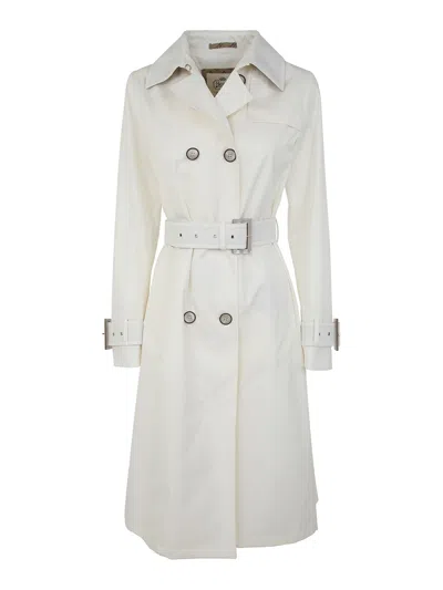 Herno Delan Double Breasted Trench In White