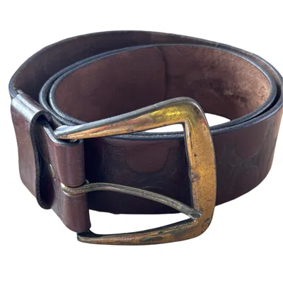 Marketplace 70s Embossed Brass Belt In Brown