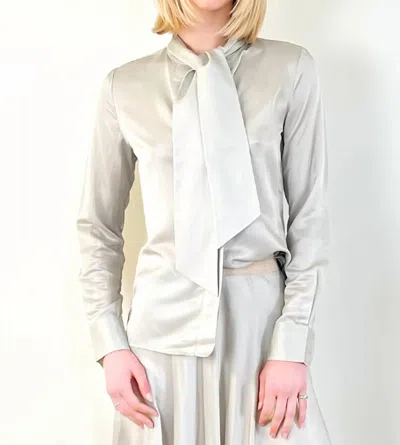 Brazeau Tricot Bow Blouse In Silver
