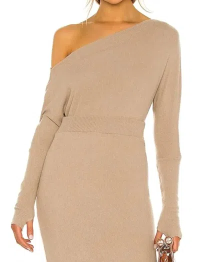 Enza Costa Sweater Knit Slouch Top In Taupe In Grey