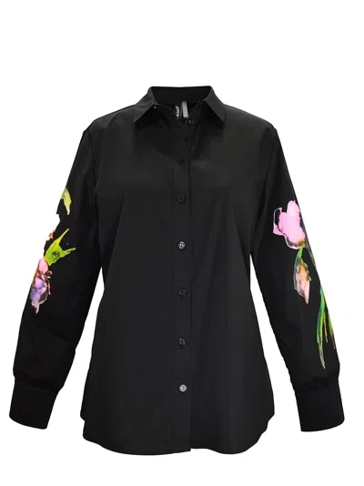 Ravel Spring Forward Button-up Top In Black