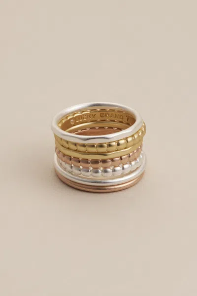 Lucky Brand Ring Stack In Yellow