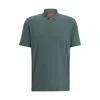 Hugo Cotton-blend Polo Shirt With Zip Placket In Dark Green