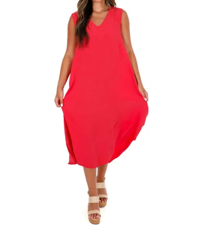 Très Bien Everyday Essential Maxi Dress In Coral In Pink