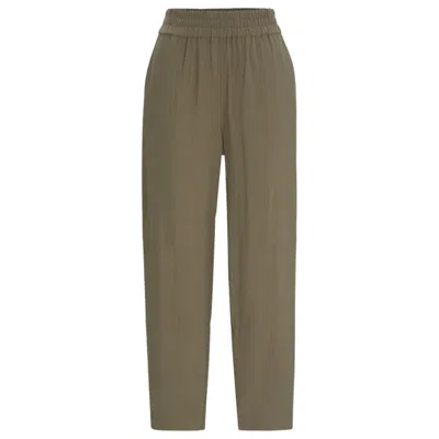 Hugo Boss Regular-fit Trousers With A Tapered Leg In Light Grey