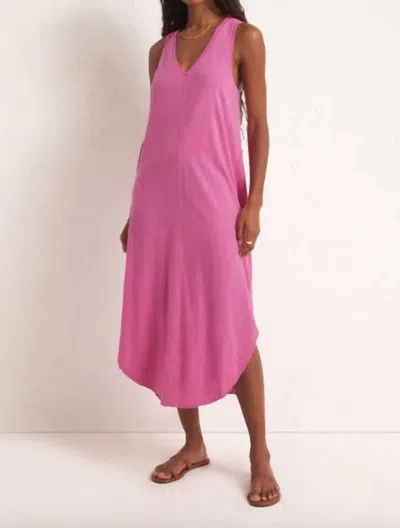 Z Supply Reverie Slub Dress In Heartbreaker Pink In Multi