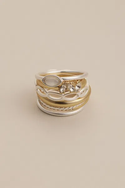 Lucky Brand Ring Stack In Gold