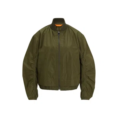 Hugo Boss Water-repellent Jacket In A Relaxed Fit In Dark Green