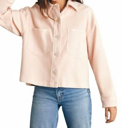 Faherty Stretch Terry Overshirt In Peach Whip In Multi
