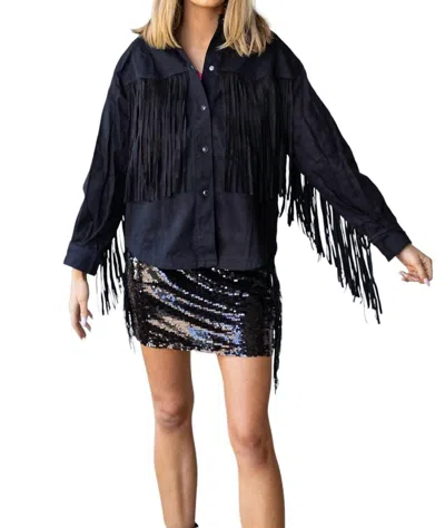 Southern Grace Fringe With Benefits Jacket In Black