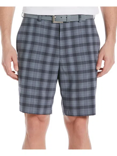 Pga Tour Mens Plaid Polyester Flat Front In Grey