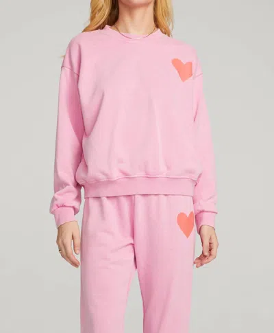 Saltwater Luxe Perry Pullover Sweatshirt In Prism Pink In Multi