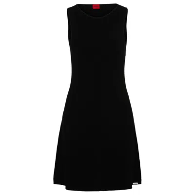Hugo Fit-and-flare Sleeveless Dress With Seam Details In Black