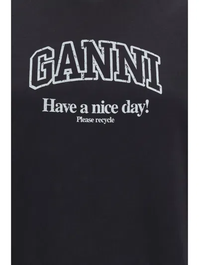 Ganni Isoli  Oversized Sweatshirt In Black