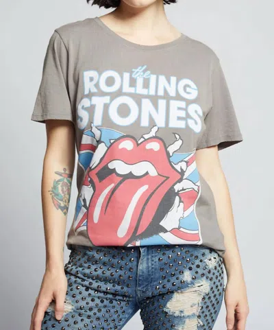 Recycled Karma Rolling Stones Tee Shirt In Grey