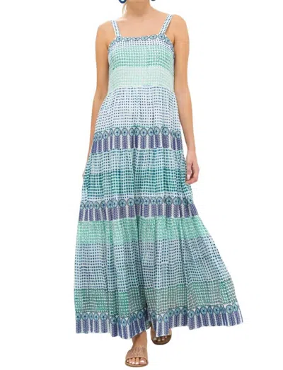 Oliphant Strappy Maxi Dress In Green Astrid In Multi