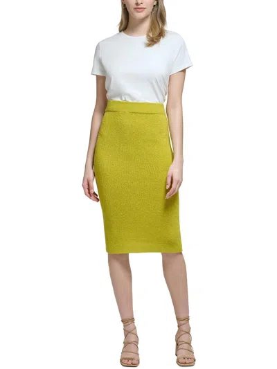 Calvin Klein Womens Knit Knee Length Pencil Skirt In Multi
