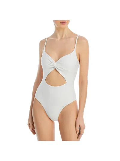 L*space Kyslee 1pc Classic Womens Ribbed Recycled Polyester One-piece Swimsuit In Beige