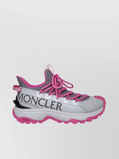 Moncler Trail Grip Sneakers In Gray Polyamide In Pastel