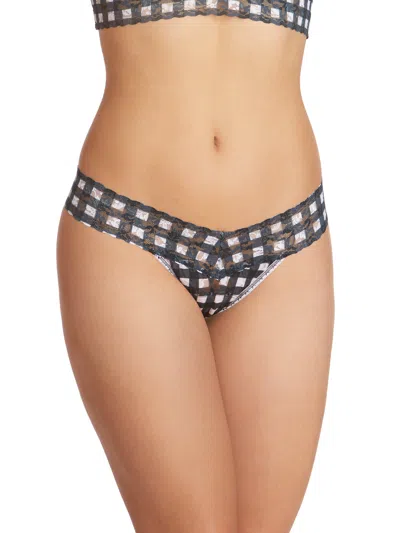 Hanky Panky Petite Size Printed Signature Lace Thong In Multicolor
