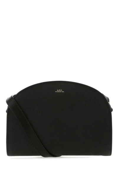 Apc Black Leather Demi Lune Shoulder Bag