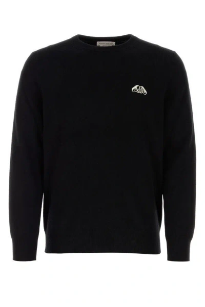 Alexander Mcqueen Man Black Cashmere Blend Sweater