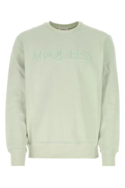 Alexander Mcqueen Man Pastel Green Cotton Sweatshirt