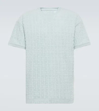 Givenchy 4g Cotton-blend Terry Jacquard T-shirt In Blue