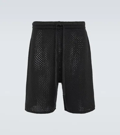 Commas Cotton-blend Shorts In Black
