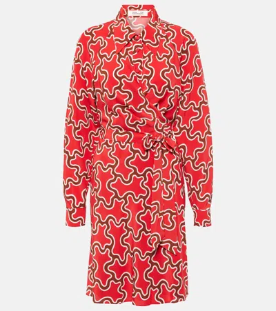 Diane Von Furstenberg Sophie Printed Jersey Minidress In Red