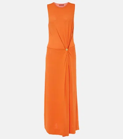 Altuzarra Saralien Gathered Jersey Maxi Dress In Orange