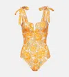 La Doublej Barbarella Swimsuit In Anemone Small Orange