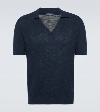 Frescobol Carioca Joaquim Cotton-blend Polo Shirt In Blue