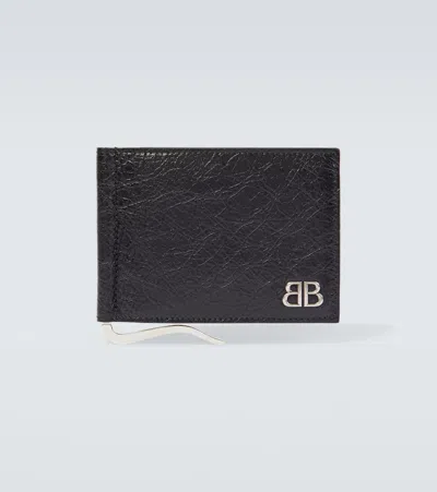 Balenciaga Monaco Leather Wallet In Black