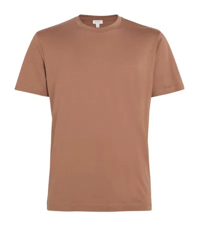 Sunspel Supima Cotton Riviera T-shirt In Brown