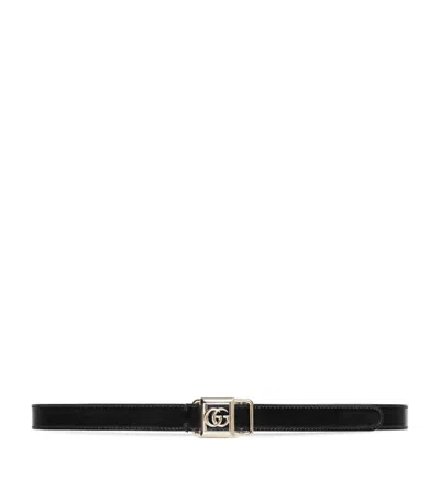 Gucci Thin Belt With Double G Buckle In Black