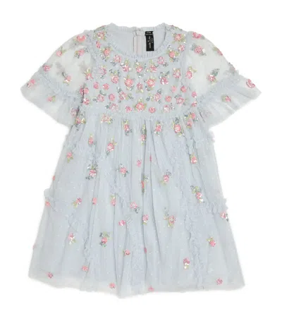 Needle & Thread Kids' Shimmer Ditsy Dress (4-12 Years) In White
