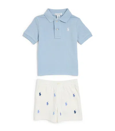Ralph Lauren Babies' Polo Shirt And Shorts Set (3-24 Months) In Blue