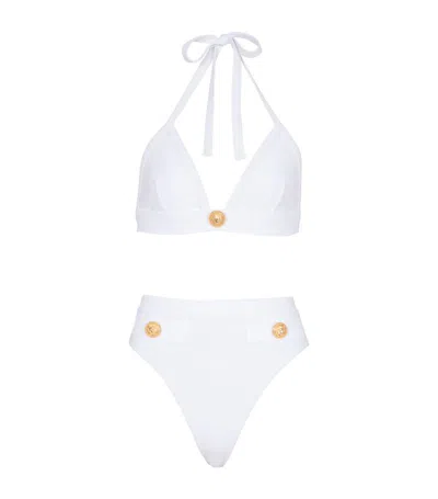 Balmain Button-detail Bikini In White