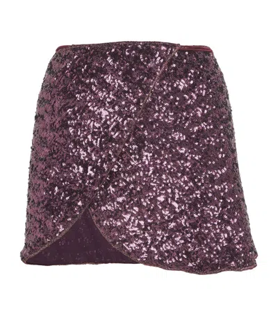 Oseree Embellished Mini Skirt In Purple