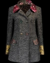 Dolce & Gabbana Bejeweled Details Double-breasted Peacoat In Blk-gry