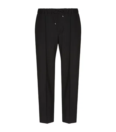 Valentino Wool Drawstring Trousers In Black