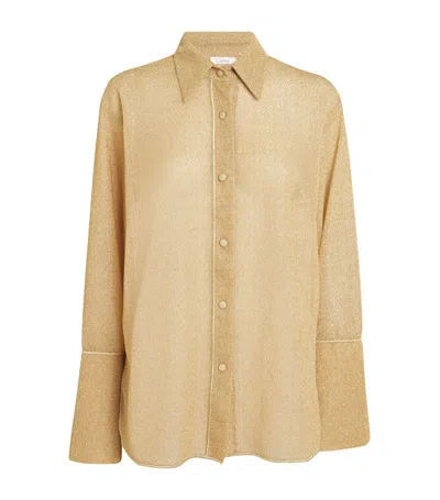 Oseree Oversized Lumière Shirt In Beige